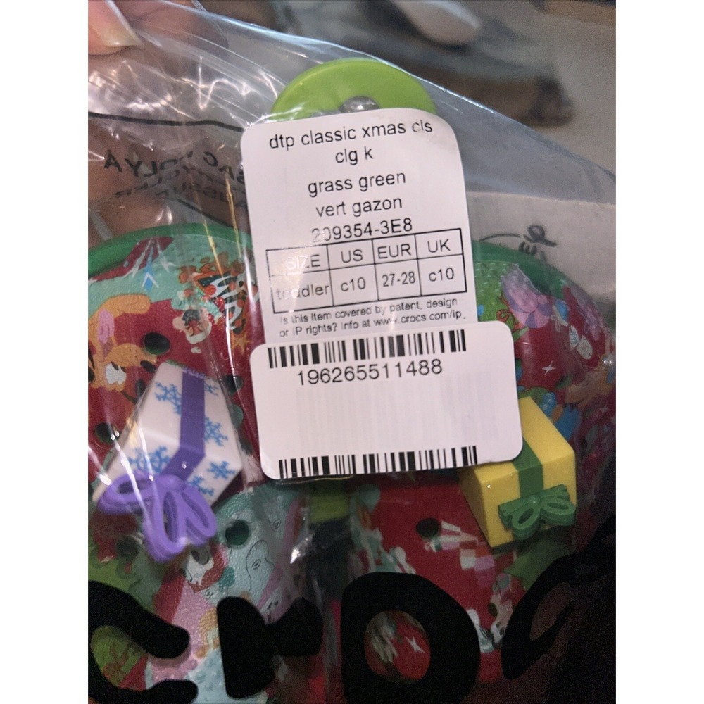 Disney Christmas Crocs Dtp Classic Christmas‎ Kids Size C10 New With Tags - Picture 7 of 7